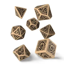 Celtic 3D Revised Beige & Black Dice Set