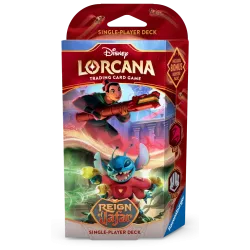 Disney Lorcana: Reign of Jafar - Mazo para un jugador Ruby/Steel (Inglés)